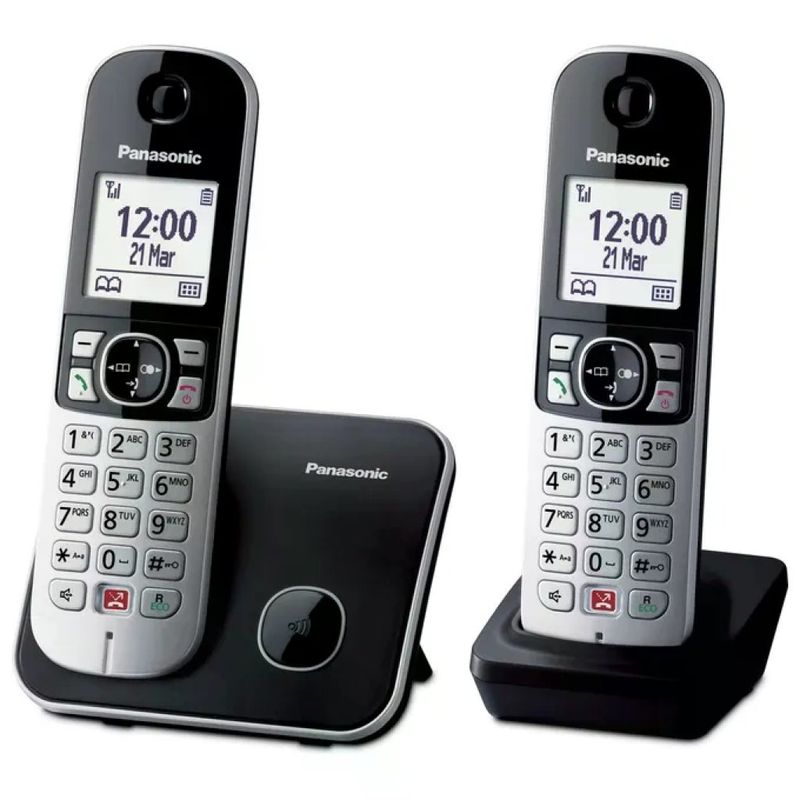 Panasonic KX-TG6852JTB Telefono Cordless DECT Duo Nero