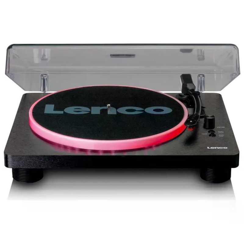Lenco LS-50LEDBK Giradischi con Altoparlanti Integrati 2x3 W USB Luci LED 33 45 78 rpm colore Nero