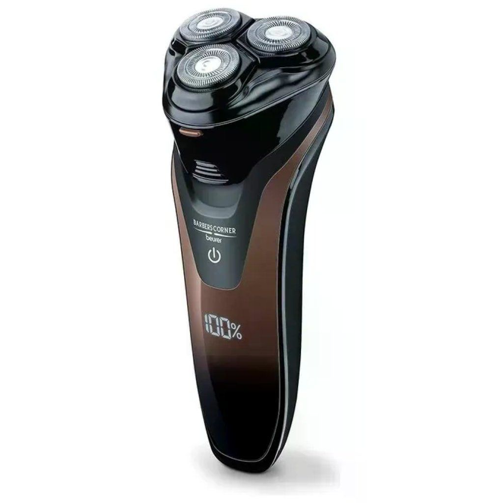 Beurer HR8000 Rasoio elettrico rotante secco umido 3 testine autonomia 60 min colore Marrone Nero Beurer HR8000 Rasoio elettrico rotante secco umido 3 testine autonomia 60 min colore Marrone Nero