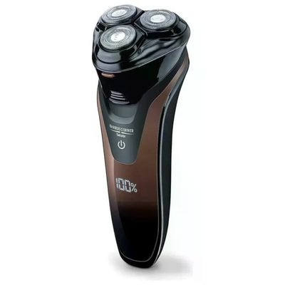 Beurer HR8000 Rasoio elettrico rotante secco umido 3 testine autonomia 60 min colore Marrone Nero