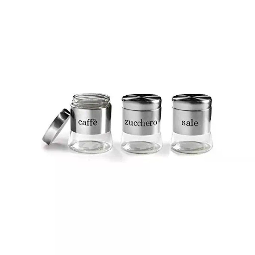Gicos Utilissimi Barattolo in Vetro Silver 3 Pezzi Gicos Utilissimi Barattolo in Vetro Silver 3 Pezzi
