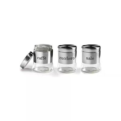 Gicos Utilissimi Barattolo in Vetro Silver 3 Pezzi