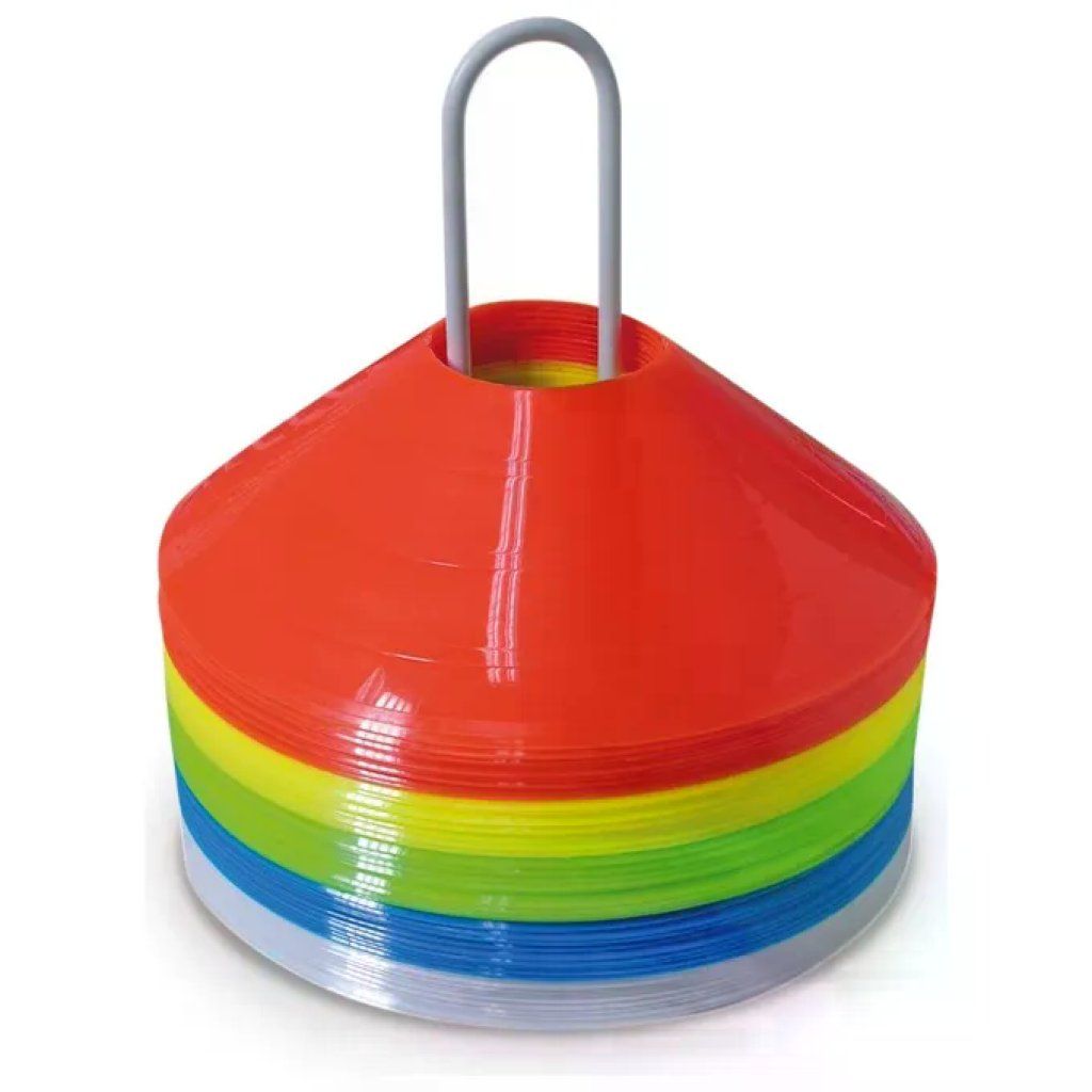CWR 09159 Cono a Disco 50 Pezzi con Portadischi 5 colori assortiti