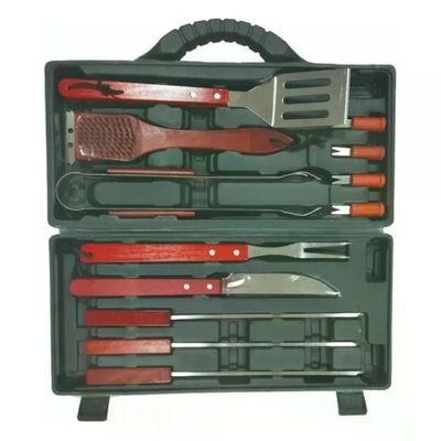 Sandrigarden Set per Barbecue 12 Pezzi Acciaio Inox e Legno in Valigetta Sandrigarden Set per Barbecue 12 Pezzi Acciaio Inox e Legno in Valigetta