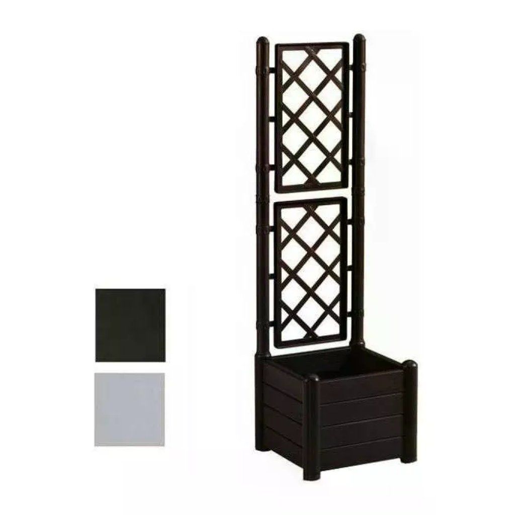 Stefanplast Fioriera Bellitalia Quadrata con Spalliera Grigliata 43x43x142 cm 30 L Polipropilene colore
