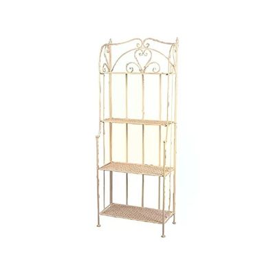 VIGOR-BLINKY Vigor 9618370 Scaffale in Ferro Battuto 4 Piani 62x31x155 cm colore Bianco