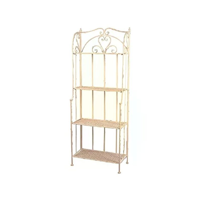 VIGOR-BLINKY Vigor 9618370 Scaffale in Ferro Battuto 4 Piani 62x31x155 cm colore Bianco