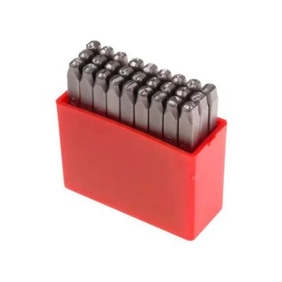 KRINO 65015 Punzoni Lettere in Acciaio Alta Resistenza Set da 27 Pezzi colore Nero
