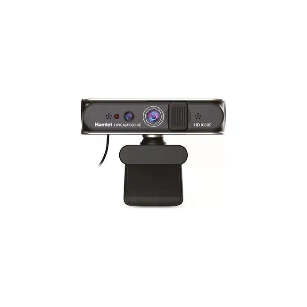 Hamlet HWCAM1080-HE Webcam Full HD 1080p 2 MP con Autofocus e Privacy Cover USB 2.0 colore Nero