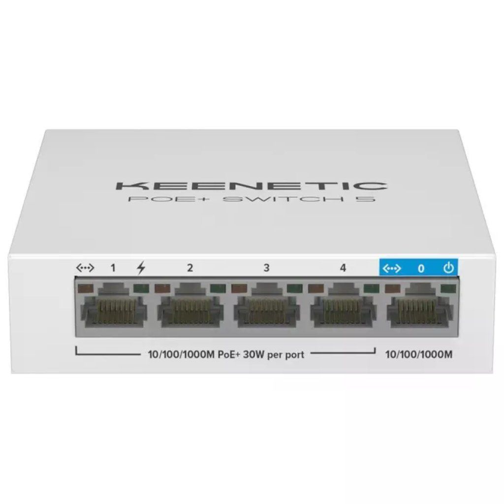 Keenetic KN-4610-01-EU Switch 5 porte Gigabit con 4 porte PoE+ e 60W di potenza erogabile colore Bianco Keenetic KN-4610-01-EU Switch 5 porte Gigabit con 4 porte PoE+ e 60W di potenza erogabile colore Bianco