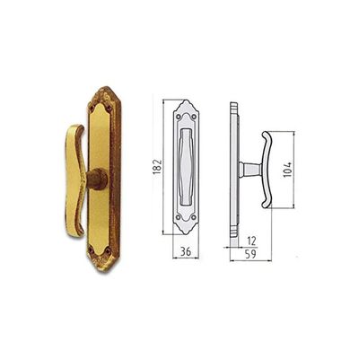 Ghidini 394406006 Lady Maniglia Cremonese per Finestre su Placca Meccanismo EZ 182x36 mm colore Ottone