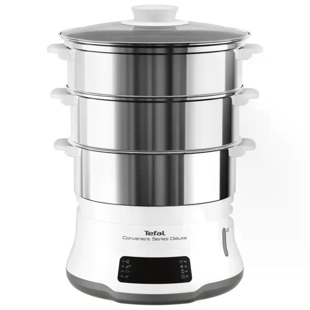 Tefal VC502D10 Convenient Series Deluxe Vaporiera elettrica 3 Cestelli 9 L 8 Programmi 900W Touch