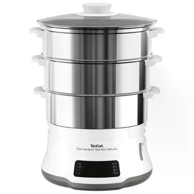 Tefal VC502D10 Convenient Series Deluxe Vaporiera elettrica 3 Cestelli 9 L 8 Programmi 900W Touch Tefal VC502D10 Convenient Series Deluxe Vaporiera elettrica 3 Cestelli 9 L 8 Programmi 900W Touch