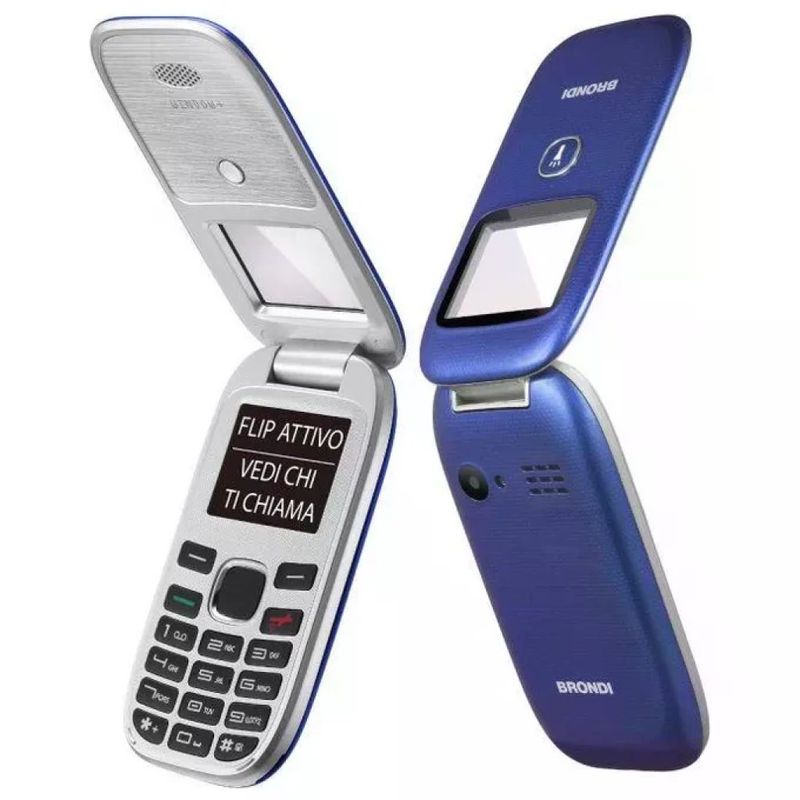 Brondi Window+ Telefono Cellulare Flip Dual SIM Blu