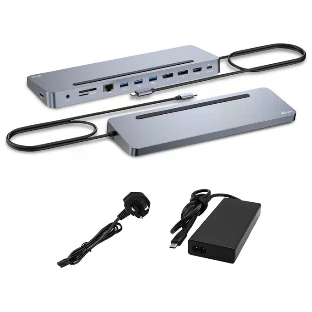 I-tec C31FLAT2PDPRO100W Metal Ergonomic Docking Station USB