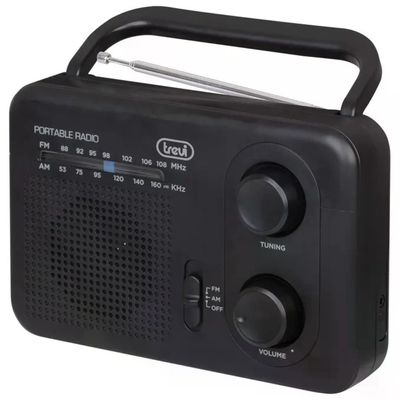 Trevi 0RA7F6400 Radio Portatile Analogico con Sintonizzatore AM FM Alimentazione DC Batteria 3 C Cuffia