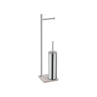 Gedy TA32 03 TANIA Colonna attrezzata WC con Portarotolo e Portascopino colore Cromo e Beige Gedy TA32 03 TANIA Colonna attrezzata WC con Portarotolo e Portascopino colore Cromo e Beige