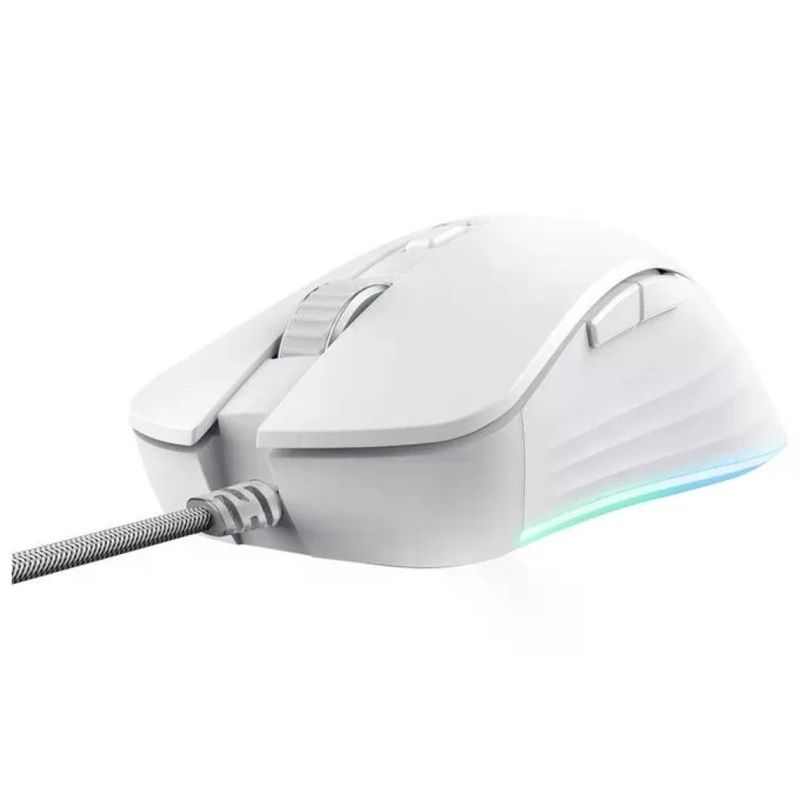Trust GXT924W YBAR+ Mouse Gaming 25.600 DPI Bianco