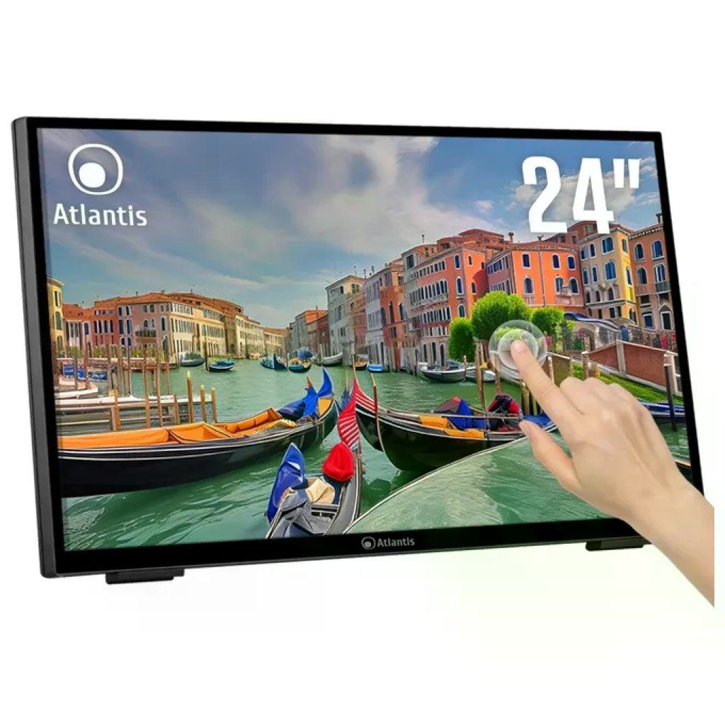 Atlantis A05-T24A-VHDM Monitor PC Touchscreen 24'' Full HD 1920x1080 10 tocchi HDMI DP VGA Hub USB 3