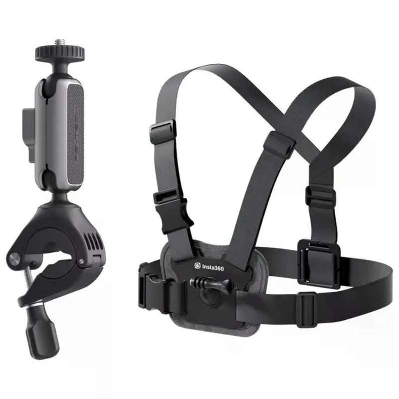Insta360 X3-BIKE-MOUNT Bike Bundle V2 Kit Supporto Manubrio e Fascia Pettorale per Action Cam colore Nero