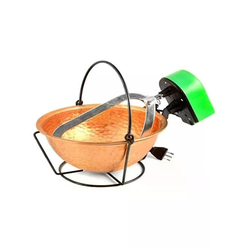 Officine Valtromplina 30R Polentina Elettrica Rame Tonda Martellata Telaio Ferro Brunito 5W 4 L 24 cm