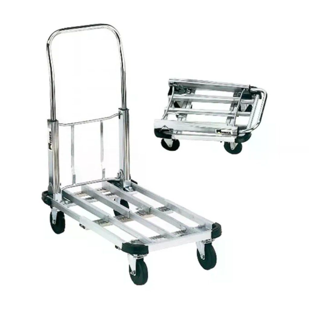 Alte 06578 Carrello Pianale Alluminio Acciaio Estensibile Pieghevole Portata 150 Kg 42x56 cm 4 Ruote