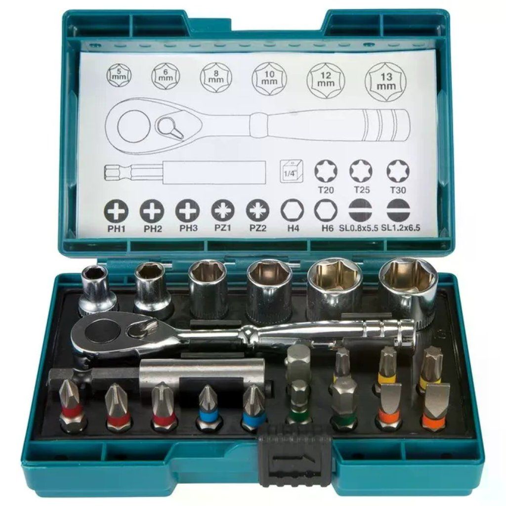 Makita B-54081 Set Punte con Chiavi a Cricchetto Makita B-54081 Set Punte con Chiavi a Cricchetto