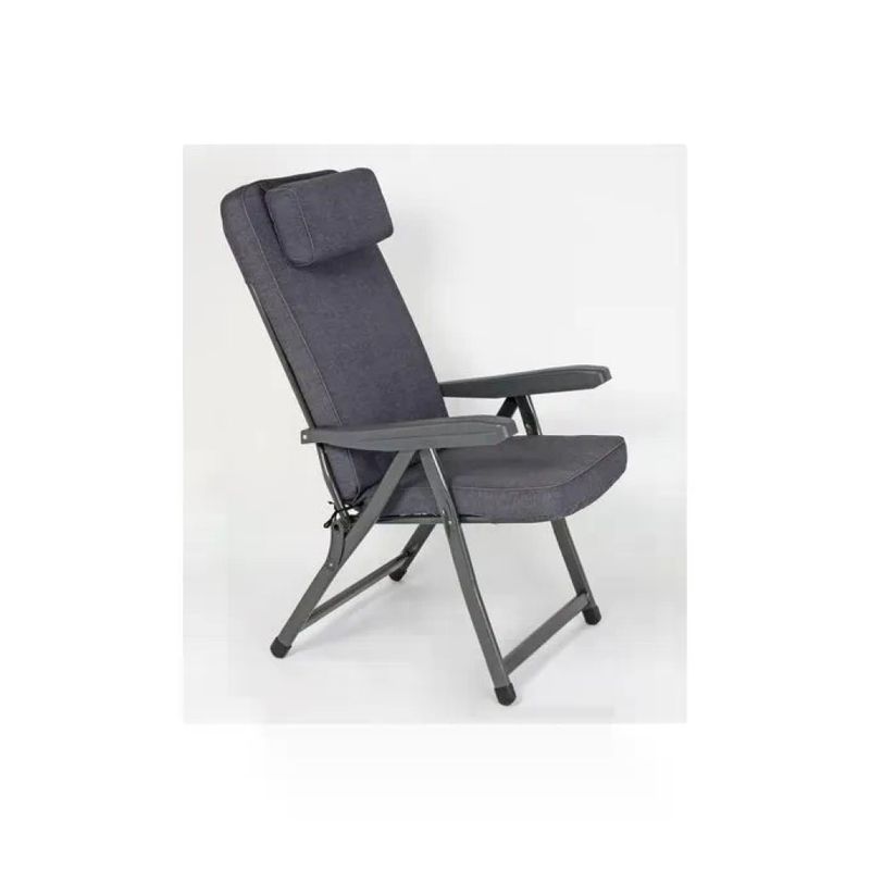 Metal F.A.R. 8010486384985 PAR69N Sedia sdraio pieghevole in metallo e policotone colore Grigio scuro