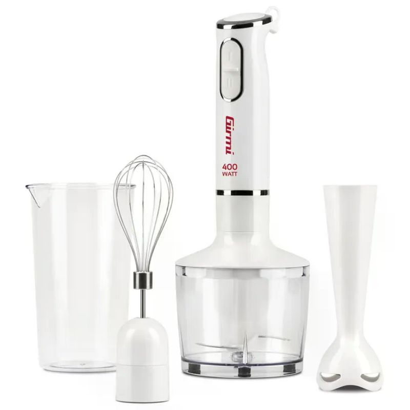 Girmi MX1601 Frullatore ad immersione 3in1 400 W con tritatutto e frusta colore Bianco