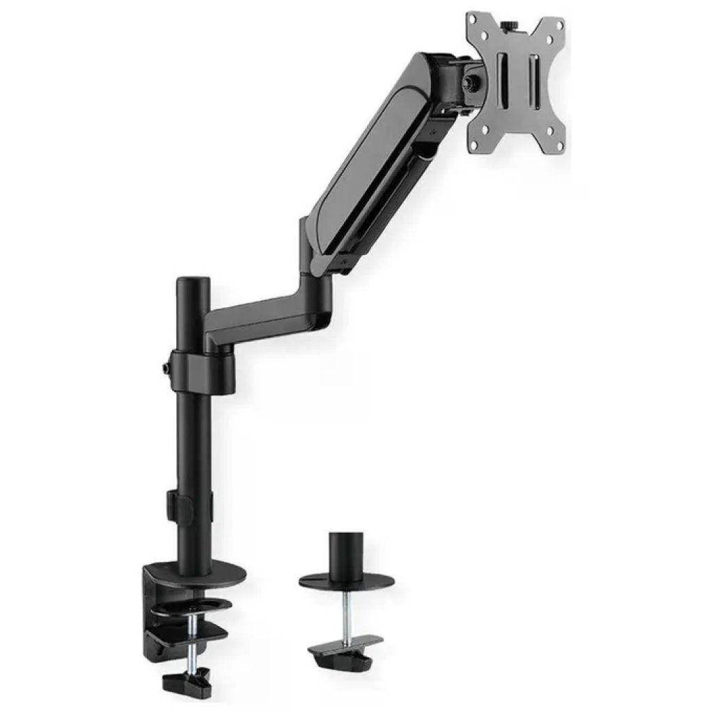 VALUE 17991181 Braccio Singolo per Monitor con 4 Giunti Montaggio a Morsetto da Scrivania VESA 75 e 100