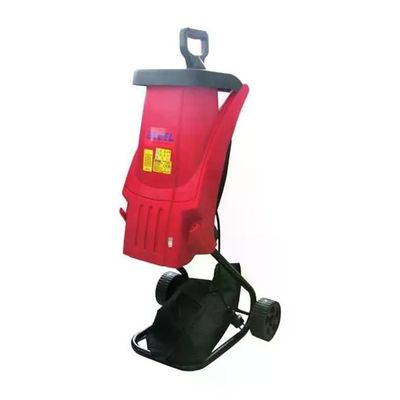 EXCEL 06534 Biotrituratore a 2 Lame Orizzontali 2400W 4500 rpm con Sacco di Raccolta e Ruote colore Nero