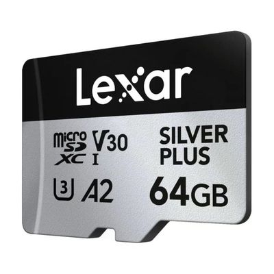 Lexar LMSSIPL064G-BNNNG Silver Plus Scheda MicroSDXC 64 GB UHS-I U3 V30 A2 205 MB-s colore Nero Argento Lexar LMSSIPL064G-BNNNG Silver Plus Scheda MicroSDXC 64 GB UHS-I U3 V30 A2 205 MB-s colore Nero Argento