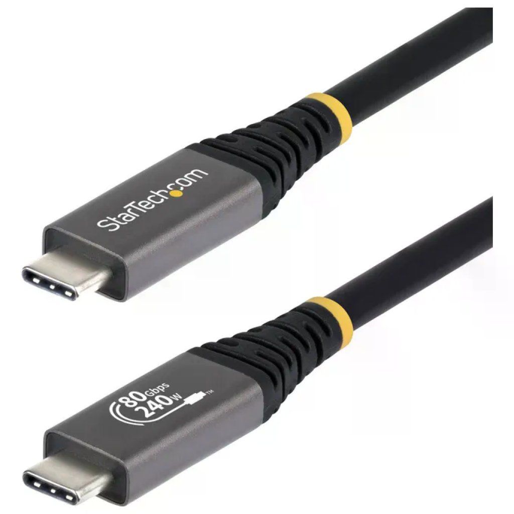 StarTech.com CC1M80GUSB4CABLE Cavo USB-C USB4 1m 80Gbps 240W 8K 120Hz Nero StarTech.com CC1M80GUSB4CABLE Cavo USB-C USB4 1m 80Gbps 240W 8K 120Hz Nero
