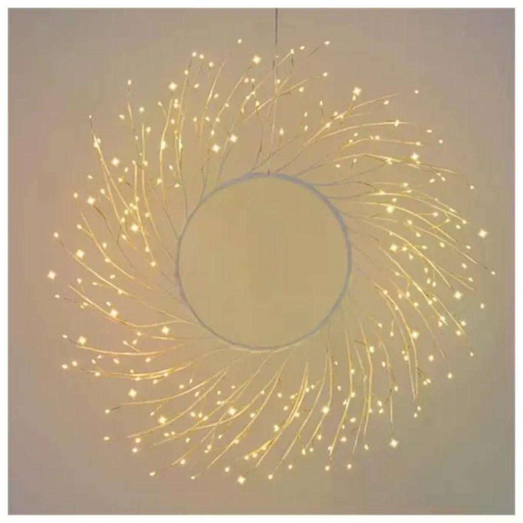 Lotti Corona Tiglio Bianco 60cm 260 MicroLED Bianco Caldo