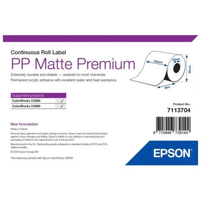 Epson Etichetta per Stampante 7113704 10.5 cm x 29 m Autoadesiva Bianca