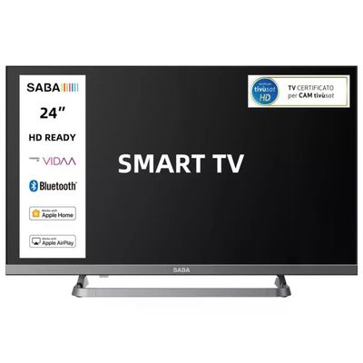 Saba SA24S89VDA Smart Tv Led 24'' Hd Ready Sistema Vidaa Triplo Tuner DVB-T2-C-S2 Grigio