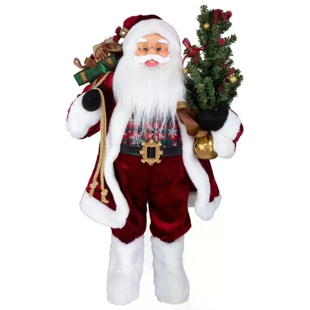 General Trade 8015361496432 Babbo Natale in Piedi 60 cm Decorazione Natalizia in Tessuto e Plastica