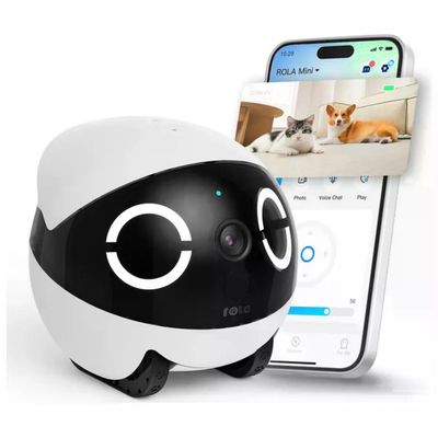 Enabot Rola Mini robot telecamera per animali domestici 2K QHD batteria 5000 mAh audio bidirezionale Wi Enabot Rola Mini robot telecamera per animali domestici 2K QHD batteria 5000 mAh audio bidirezionale Wi