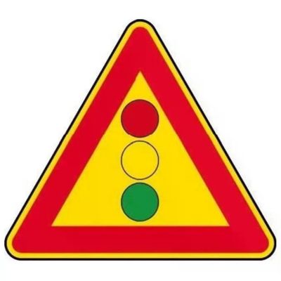 DB DandB segnale stradale temporaneo triangolare semaforo fig. 404, lamiera classe I, lato 90 cm DB DandB segnale stradale temporaneo triangolare semaforo fig. 404, lamiera classe I, lato 90 cm