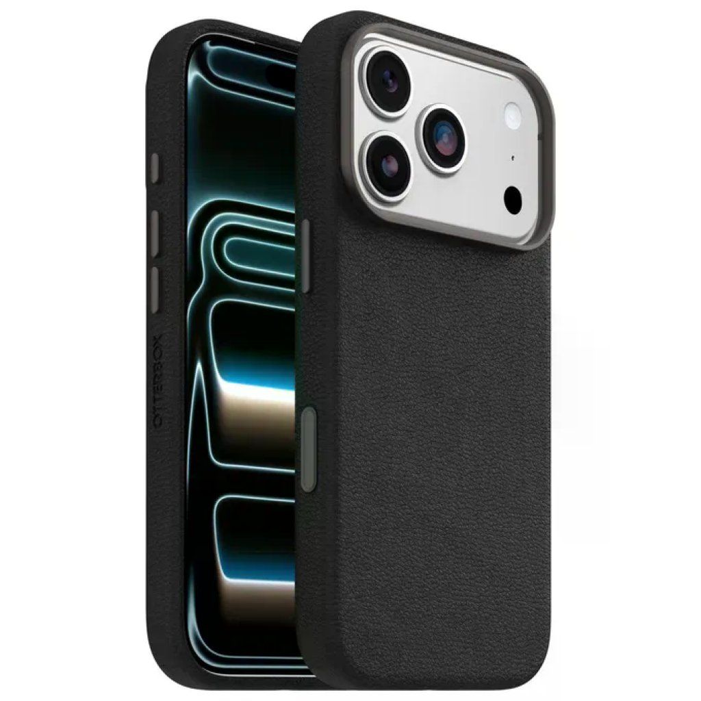 Otterbox Symmetry Series Cactus Leather MagSafe Custodia iPhone 17 Pro Antiurto Nera Otterbox Symmetry Series Cactus Leather MagSafe Custodia iPhone 17 Pro Antiurto Nera