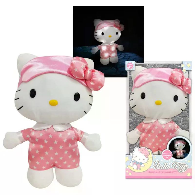HELLO KITTY Giochi Preziosi HKT10 Hello Kitty Peluche Interattivo Glow A Lot luci e melodia 30 cm colore