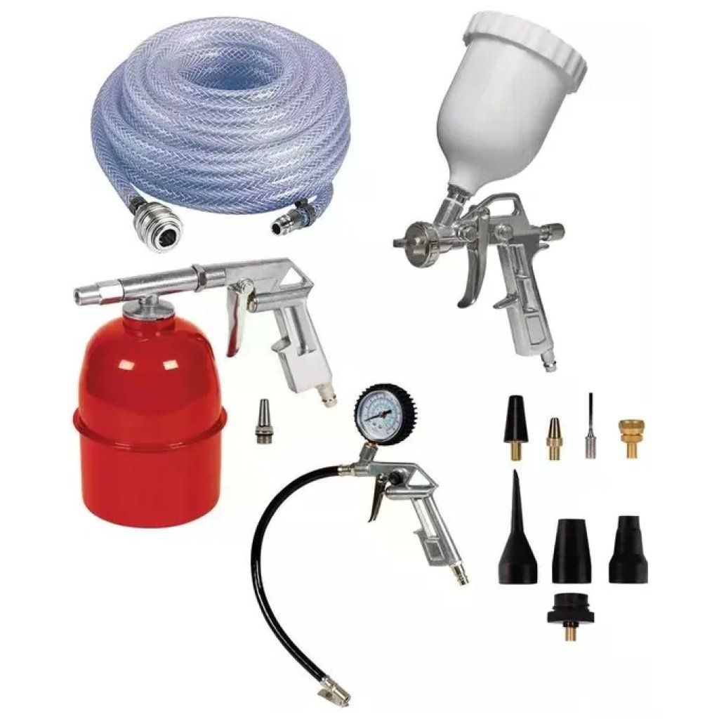 Einhell 4132776 Set di accessori per compressore 13 pezzi con tubo 10 m e attacco rapido pressione minima
