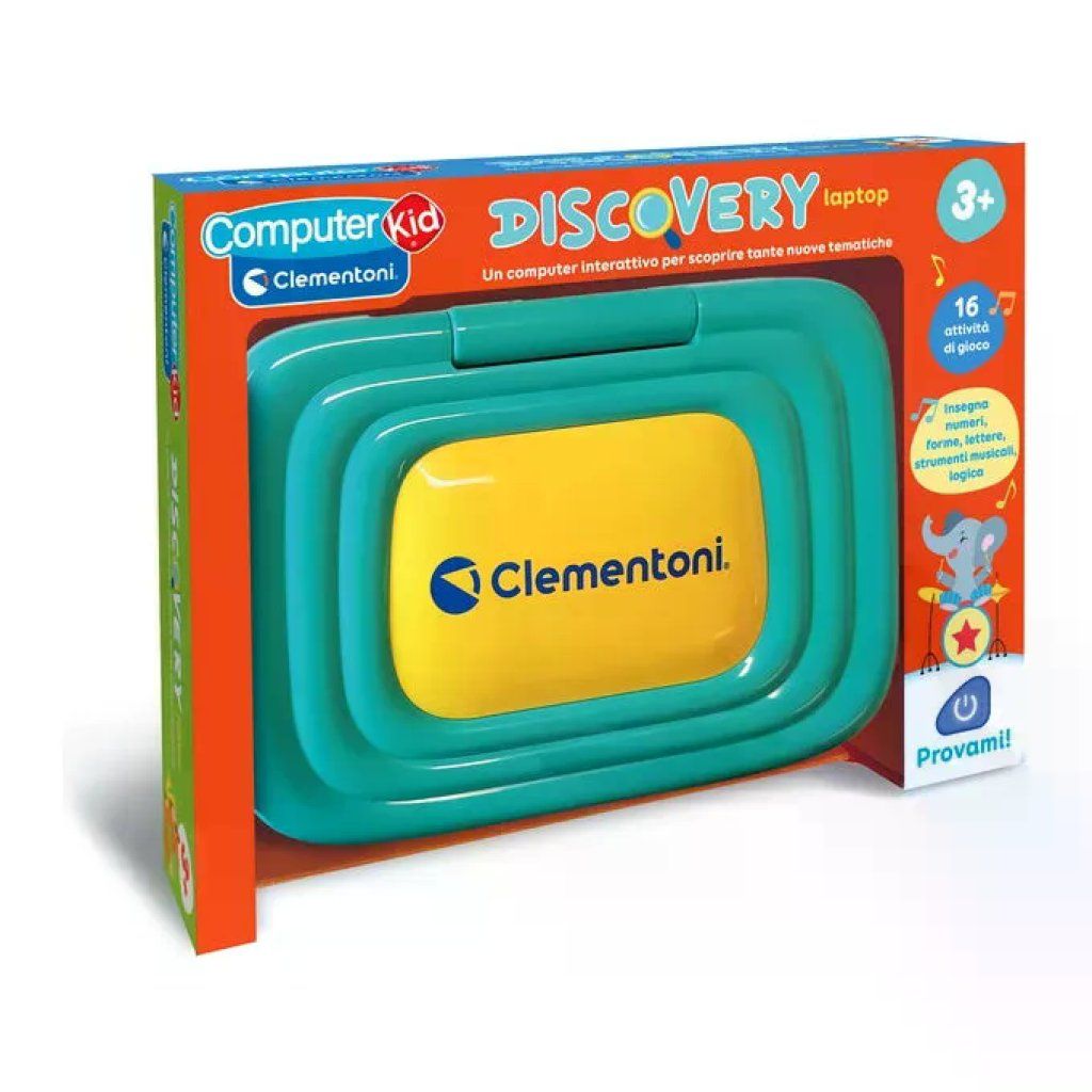 Clementoni Sapientino Discovery Laptop Educativo 16 Attivita' Schermo LCD 3-5 Anni