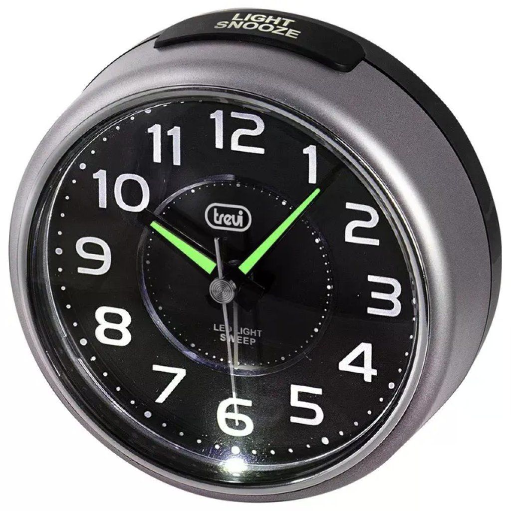 Trevi SL 3096 Sveglia al Quarzo Display Analogico Retroilluminato LED Movimento Silenzioso Sweep