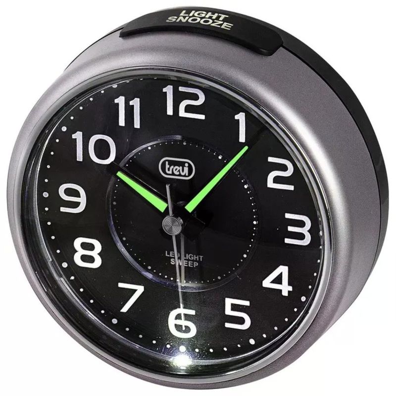 Trevi SL 3096 Sveglia al Quarzo Display Analogico Retroilluminato LED Movimento Silenzioso Sweep