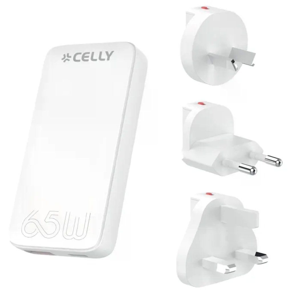 Celly Caricabatterie da Muro Universale TC 65W con USB-C e USB-A Bianco Celly Caricabatterie da Muro Universale TC 65W con USB-C e USB-A Bianco