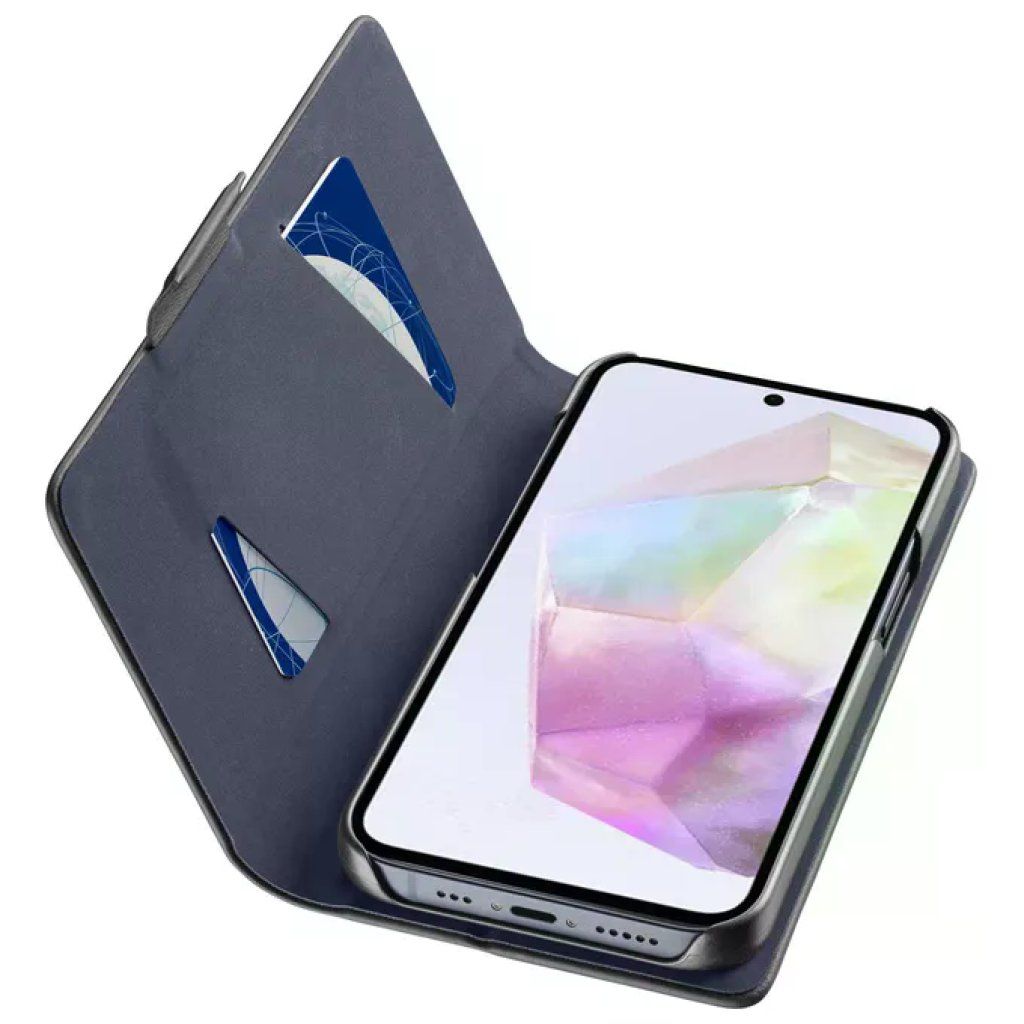 Cellularline Book Custodia a Libro Nera per Samsung Galaxy A36 e A56 con Tasca Portatessera Cellularline Book Custodia a Libro Nera per Samsung Galaxy A36 e A56 con Tasca Portatessera