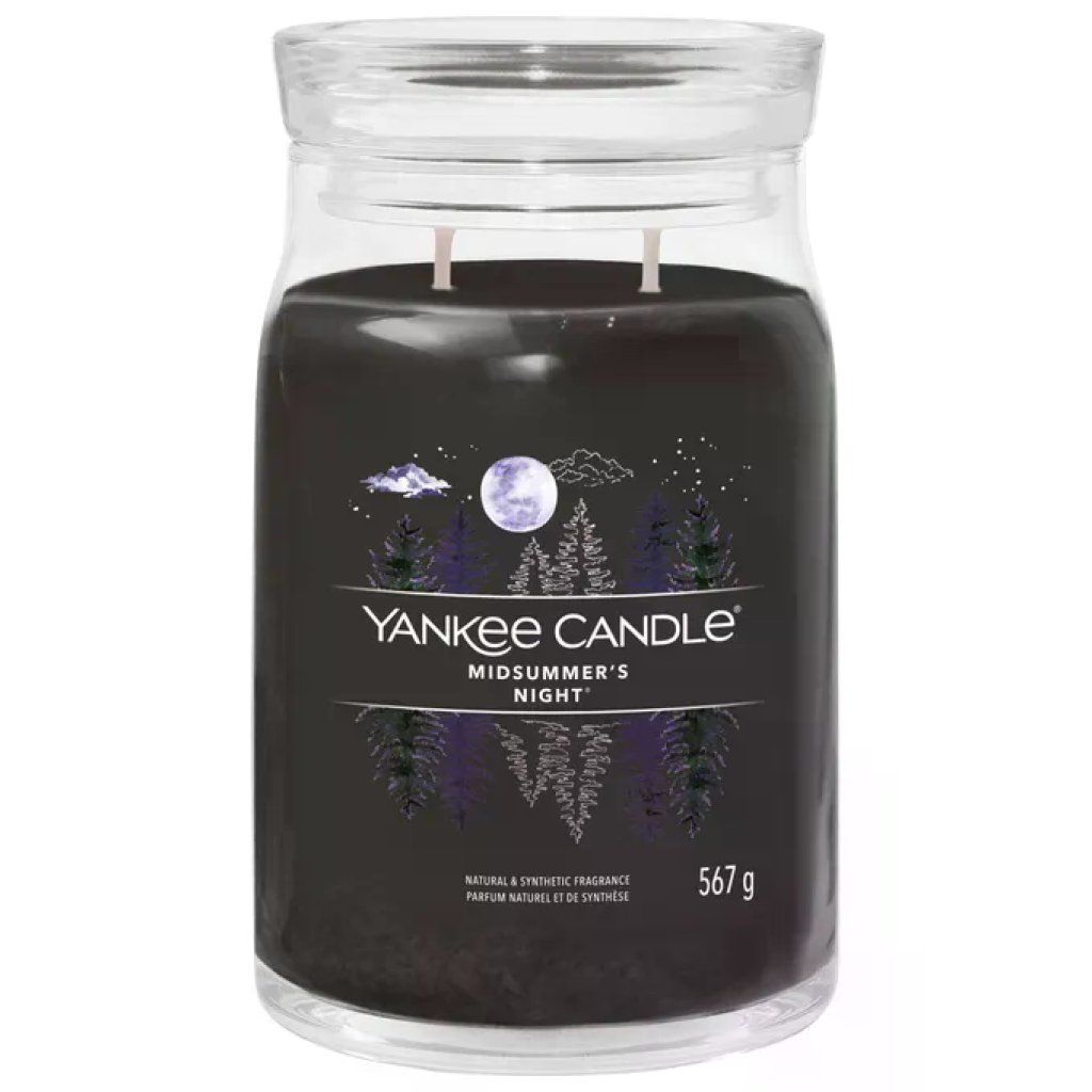 Yankee Candle Candela Cilindro Muschio Patchouli Nero Cera di Soia 15.7 cm