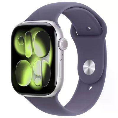 Apple Watch Series 11 GPS 46mm Cassa Alluminio Argento Sport Band Viola Nebbia Apple Watch Series 11 GPS 46mm Cassa Alluminio Argento Sport Band Viola Nebbia