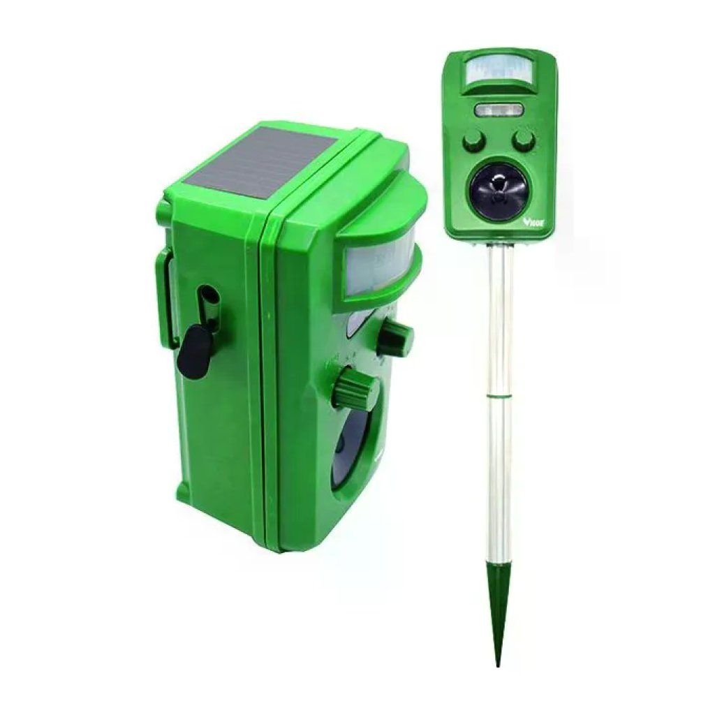 VIGOR-BLINKY Vigor 9754910 CROW Scacciavolatili Ultrasuoni Solare Dissuasore Volatili Sensore PIR 8m
